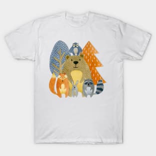 Cute Watercolor Wild Animals 3D T-Shirt